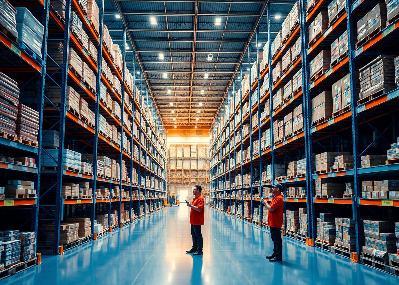 Modern automated logistics warehouse
